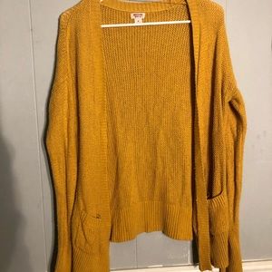 Mustard yellow knit cardigan
